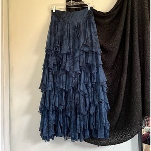 Free People Layered Ruffled Maxi Skirt sz 0
